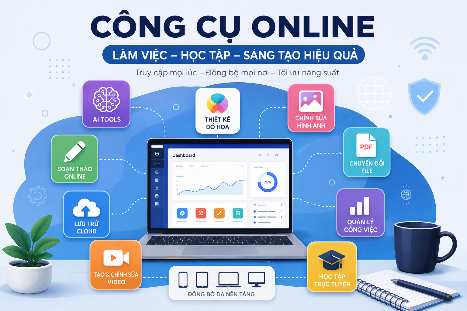 Công Cụ Online Miễn Phí Tốt Nhất 2026: Xu Hướng Làm Việc, Học Tập Và Sáng Tạo Trên Nền Tảng Web